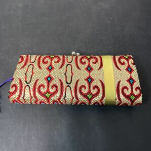 北海道民芸 コタン織 コタン アイヌ 民芸品 小銭入れ がま口 和装小物 箱付きの画像4