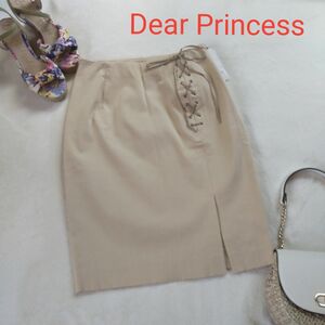 【新品未使用】Dear Princess ディアプリンセス レースアップリボン付きタイトスカート♪ベージュ 38 Mサイズ 9号