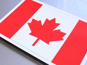 ■_カナダ国旗ステッカー Sサイズ 5x7.5cm 2枚セット即買■耐水シール NA