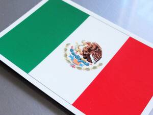 SS■メキシコ国旗ステッカー3.3x5cm SSサイズ2枚セット■Mexico flag 屋外耐候耐水シール ★世界国旗ステッカー出品中☆