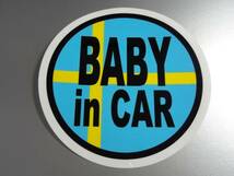 BC●スウェーデンBABY in CARステッカー 7.5cmサイズ●VOLVO_ボルボ 車に 北欧 赤ちゃんが乗ってます カーステッカー ベビー EU_画像1