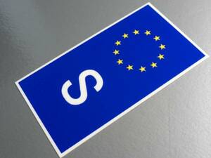 u■スウェーデンSステッカー Sサイズ【2枚セット】■Sweden ヨーロッパ 欧州連合 国旗 北欧 ビークルID 屋外耐候耐水シール EU