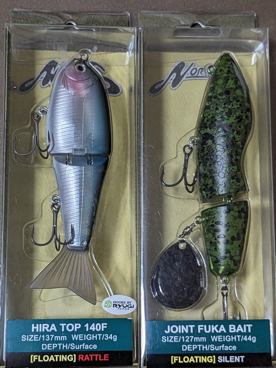 新品】 ノリーズ ジョイントフカベイト ヒラトップ140F 2色セット