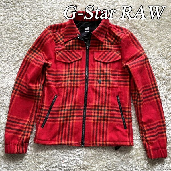 G-STER RAW ジースターロウ CHECK OVERSHIRT JACKET チェック オーバーシャツジャケット XS