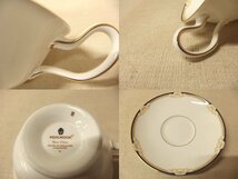 0430294w【WEDGWOOD ウェッジウッド カップ＆ソーサー １客】C&S/キャベンディッシュ/旧壺バックスタンプ/濃紺ライン×金縁/中古品_画像8