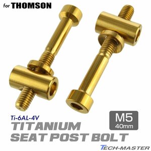  Tom son seat pillar fixation bolt 64 titanium made M5×40mm Gold 2 piece set JA478