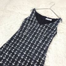 美品 MaxMara デニムワンピース イカリ柄 総柄 ノースリーブ タイト マックスマーラ_画像5