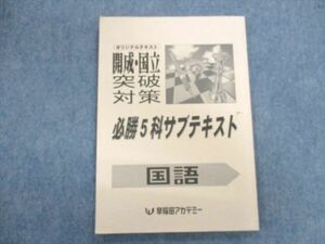 UL03-110 早稲田アカデミー 開成・国立突破対策 必勝5科サブテキスト 国語 状態良品 2022 12S2C