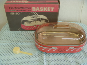 * Showa Retro! electric heat insulation basket . round shape * red color [ three . aluminium ]SB-80 cover * keep hand attaching 