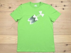 USA古着 UNDER ARMOUR グラフィック ロゴ Tシャツ sizeL 黄緑 グリーン アンダーアーマー スポーツ heat gear アメリカ 海外