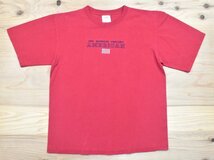 2000sUSA古着 Made in America by Tee Jays 星条旗 刺繍ロゴ Tシャツ sizeM 赤 レッド アメリカ 国旗 2000年代 Y2K ポストビンテージ_画像1