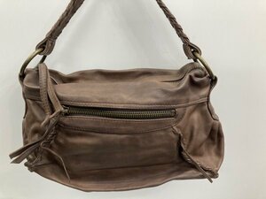  free shipping! handbag shoulder bag cow leather oil leather mocha Brown And A And A *SAMPLE unused cheap!