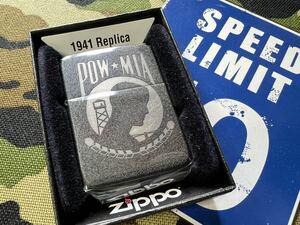 ●新品●絶版レア/1941 レプリカ ブラッククラックル POW MIA ジッポーライター mercismith2zippo #28873/USA/直輸入/米軍/サバゲー好きに