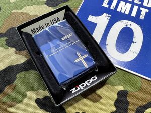 ●新品/未開封●シンプルなイオンブルー ベースにシルバークロス の限定 ジッポーライター mercismith2zippo LCR-IB/cross/blue