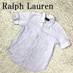Ralph Lauren ラルフローレン 半袖シャツ ブルー ライトブルー 水色 青 コットン ワンポイント刺 子供服 キッズ服 160 B1114