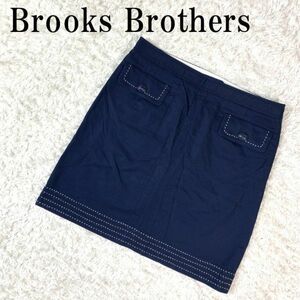 Brooks Brothers ステッチスカート ネイビー ブルックスブラザーズ 紺色 コットン ポリウレタン 2 B1257