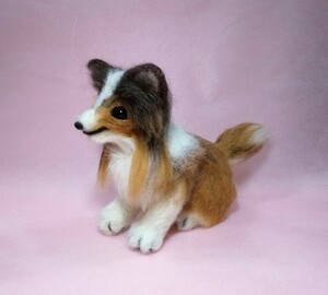 羊毛フェルト　シェットランドシープドッグ　犬　ミニチュア　ハンドメイド　インテリア