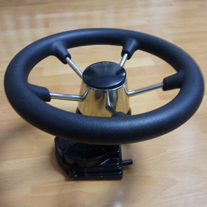 te -stroke ro year steering wheel 1PCE 11 -inch shaft 3/4 5 spoke ship boat accessory stainless steel steel black 