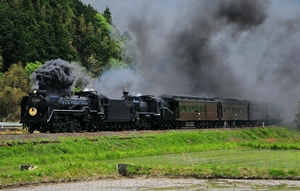  鉄道 デジ 写真 画像 D51 C56 重連 やまぐち号　4