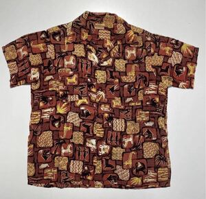【M】40s Vintage PENNY'S TOPFLIGHT Hawaiian shirts 40年代 ヴィンテージ ペニーズ トップフライト ハワイアンシャツ アロハシャツY792