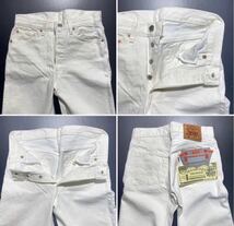 【W29/L34】90s DeadStock Levi's 501 White Denim Pants 90年代 デッドストック リーバイス 01 ホワイト デニム パンツ USA製 Y435_画像4