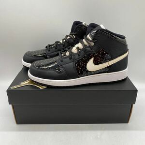 【25cm】NIKE AIR JORDAN 1 MID SE GS BLACK SPECKLE ナイキ エアジョーダン1 ミッド ブラック スパークル (AV5174-001) 4365