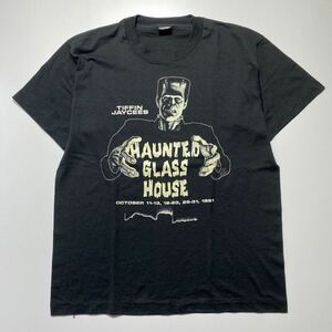 【XL】1990s Vintage haunted glass house Frankenstein Tee 1990年代 ヴィンテージ フランケンシュタイン プリント Tシャツ usa製 G1842