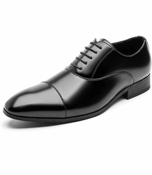 ビジネスシューズ ストレートチップ 内羽根 革靴 3E幅広 紳士靴 抗菌防臭　26.5cm 黒