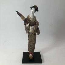 日本人形 郷土玩具 昭和レトロ 当時物 傘付 置物 アンティーク japanese vintage 1205_画像1