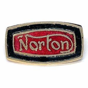 ノートン ビンテージ ピンバッジ ブラック/レッド Norton Vintage Pin Black/Red 英車 バイク バイカー カフェレーサー Cafe Racer