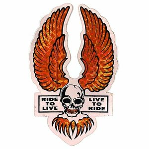 ライド・トゥ リブ リブ・トゥ・ライド スカル ホログラム加工 デカール RIDE TO LIVE LIVE TO RIDE Skull Vintage Decal ステッカー