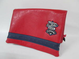 【0503o T947】 Callaway キャロウェイ クラッチバッグ 鞄 セカンドバッグ 赤 縦23cm(畳んだ状態) 横33cm