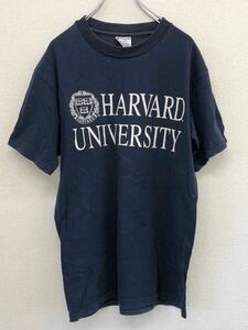 【レア】　Champion　チャンピオン　USA　ハーバード大学　半袖Tシャツ　メンズ　Mサイズ　ネイビー　US古着　一点物