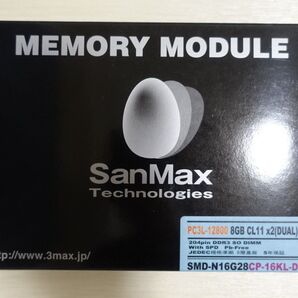 SanMax DDR3L-1600 SO-DIMM 8GB 2枚キット SMD-N16G28CP-16KL-D