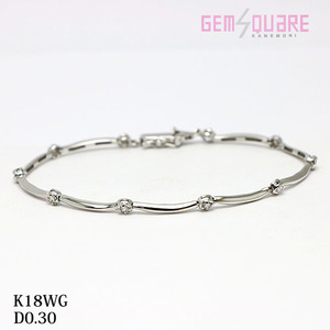 [ price cut negotiations possible ]K18WG diamond design breath D0.30 7.2g 18cm finishing settled [ pawnshop . shop ]