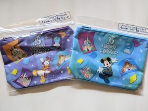 キリン　ディズニー　35周年デザイン　ポーチ　2個　青　紫　東京ディズニーリゾート　ミッキーマウス　ドナルドダック