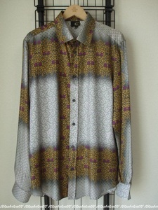  прекрасный товар Just Cavalli *silk shirt~ общий рисунок шелк рубашка 50 Just kavali