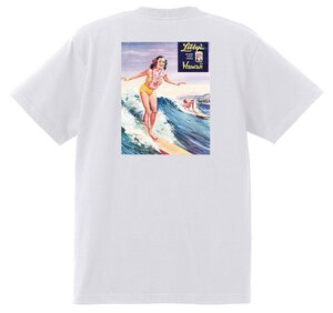 アドバタイジング ハワイアン Ｔシャツ 927 白 オールディーズ ロックンロール 1950’s 1960’s ロカビリー フラガール サーフィン