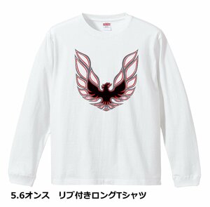 ファイヤーバード FB3 赤 ロングTシャツ ロンT リブ付き 白 (S/M/L/XL) 長袖 ポンティアック トランザム アメ車