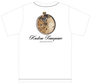 カスタム タイムピース Tシャツ 白地 18 カスタム時計 文字盤 エングレービング S/M/L/XL Kustom Timepeace 懐中時計柄 彫刻