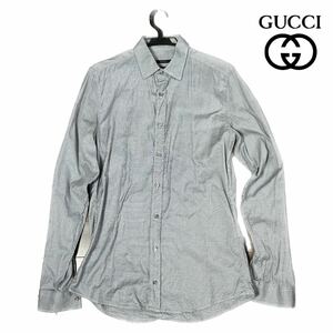 【送料無料】GUCCI メンズ 長袖シャツ サイズ39（S～Mぐらい）スリムフィット◆ グッチ 国内グッチグループジャパン取扱品 ◆ チェック模様