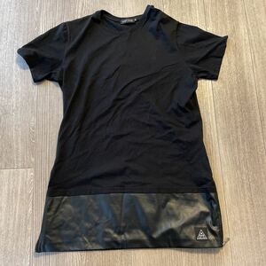 HA466 WEST KUSH メンズ ロングTシャツ 半袖 サイドジップ sizeM black