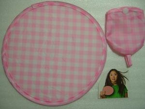 10G Gingham Проверьте компактный циркулярный круговой uchiwa розовый складной склад