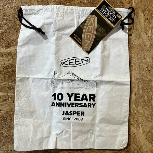 KEEN キーン JASPER ジャスパー 10 YEAR ANNIVERSARY バッグ 巾着 シューズ ケース 10th 10周年 WOOD STICKER ステッカー シール セット