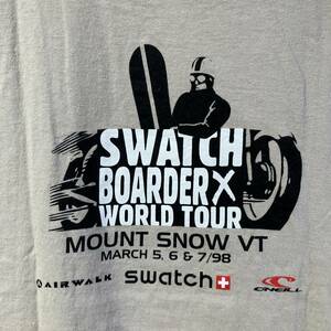 SWATCH Swatch short sleeves T-shirt XL collaboration special order limitation 1998 year BOARDER X WORLD TOUR AIRWALK O'NEILL air walk O'Neill 