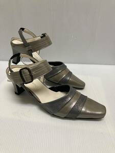 *. bargain!Dona Miss back belt pumps 41-8101 gray lame 24.0. heel height approximately 5. enamel . cloth using . stylish 1 pair 