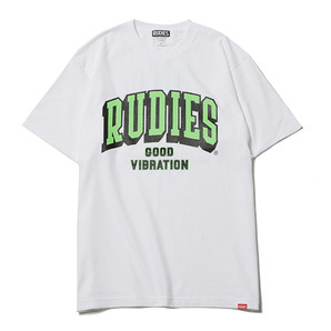 RUDIES ルーディーズ■送料込■フェス会場限定■BLOCK COLLEGE Tシャツ■白XL■アウトドア キャンプ 音楽 ロリクレ 10feet スケートボード