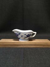 道八，三浦 竹泉 造 染付 青華 山水人物如意紋 茶器揃（湯冷・茶碗五客）京焼 煎茶道具 在銘 茶器 煎茶道具 細工 骨董 アンティーク レトロ_画像4