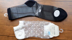新品 シースルー ドット柄 ソックス 2足セット 日本製 靴下