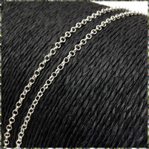 [NECKLACE] 925 Sterling Silver Plated Round Link Rolo ラウンド 丸アズキ チェーン シルバー ネックレス 2.5x520mm (5.1g) 【送料無料】